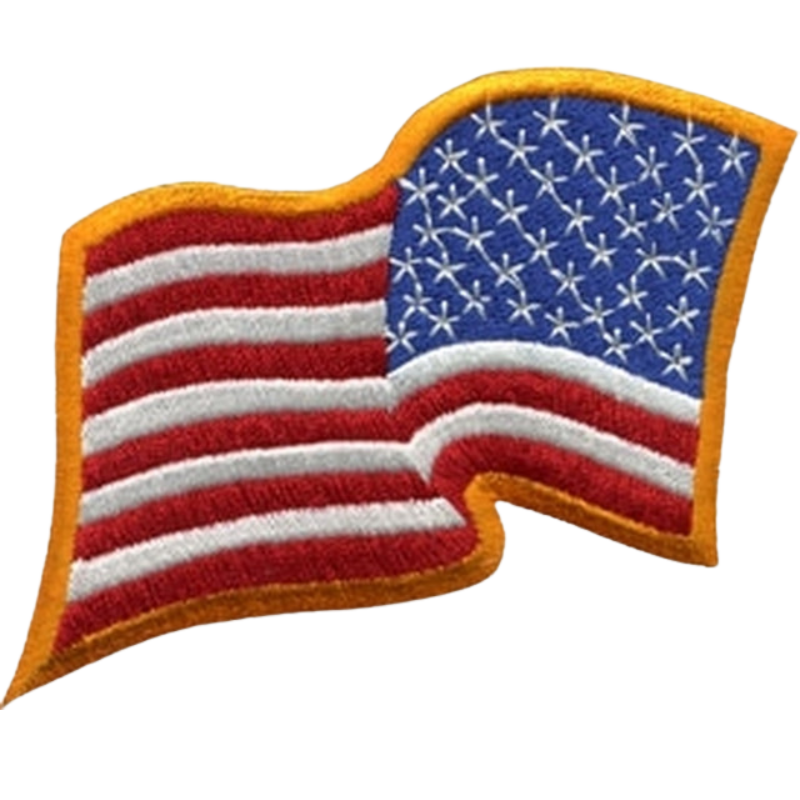 U.S. Flag Patch, Wavy, Reverse | Dark Gold