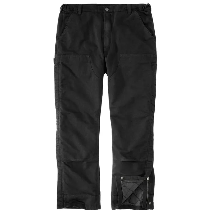 Carhartt Insulted Lined Wash Duck Loose Fit Pant with Leg Zippers | Black