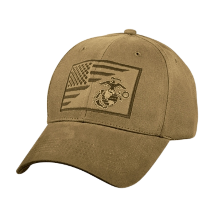 USMC Eagle, Globe and Anchor / US Flag Low Pro Cap | Coyote