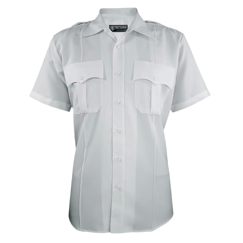 Women's Polyester/Cotton Short Sleeve Uniform Shirt | White