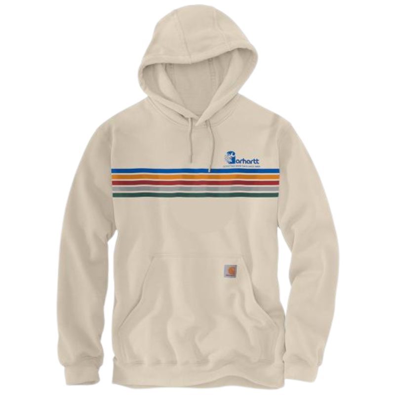 Loose Fit Midweight Stripe Graphic Sweatshirt | Oatmilk