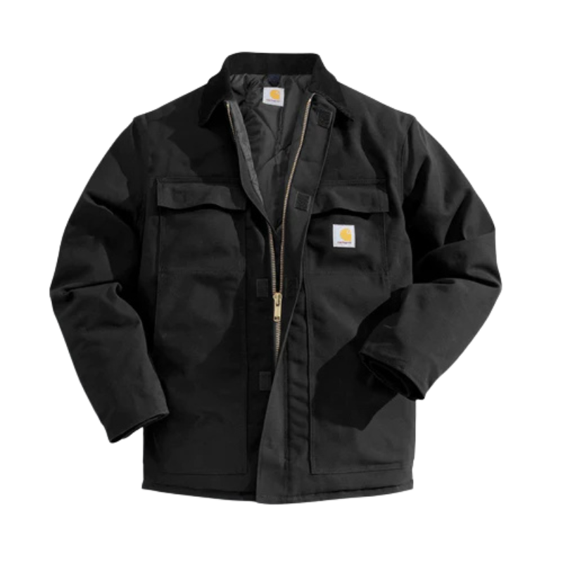 Loose Fit Firm Duck Insulated Traditional Coat | Black – Harriman
