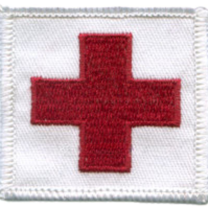 Red Cross Patch w/ Velcro | White