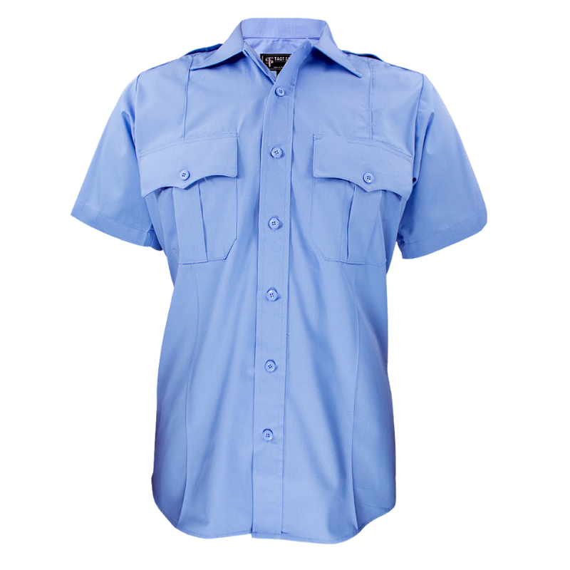 Women's Poly/Cotton Short Sleeve Shirt | Light Blue