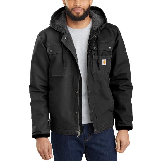 Carhartt Sherpa Lined Washed Duck Bartlett Utility Jacket | Black or Moss