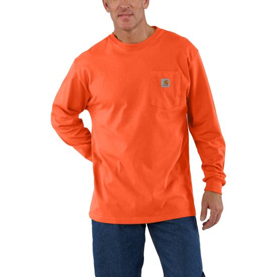 Carhartt Loose Fit Heavyweight Long Sleeve Pocket T-Shirt | Brite Orange