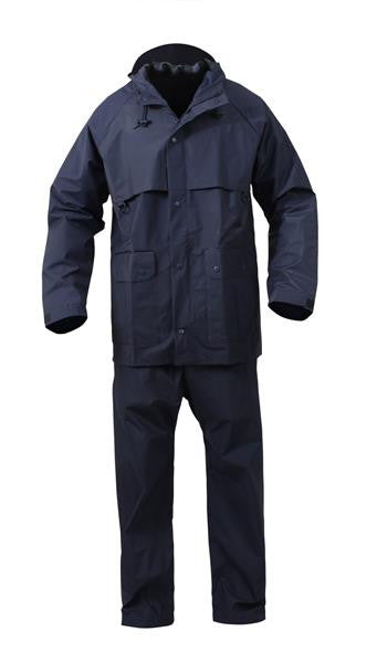 2 Piece Microlite PVC Waterproof Rain Suit | Navy