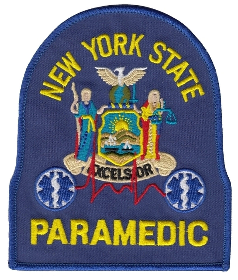 NYS Royal Blue Paramedic Tombstone Patch 4"x4.75"