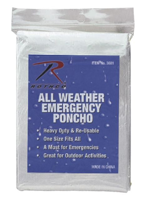 Clear All Weather Emergency Poncho