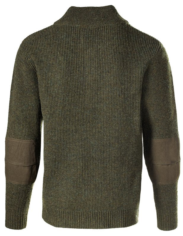 Wool Blend Military Henley Sweater Olive