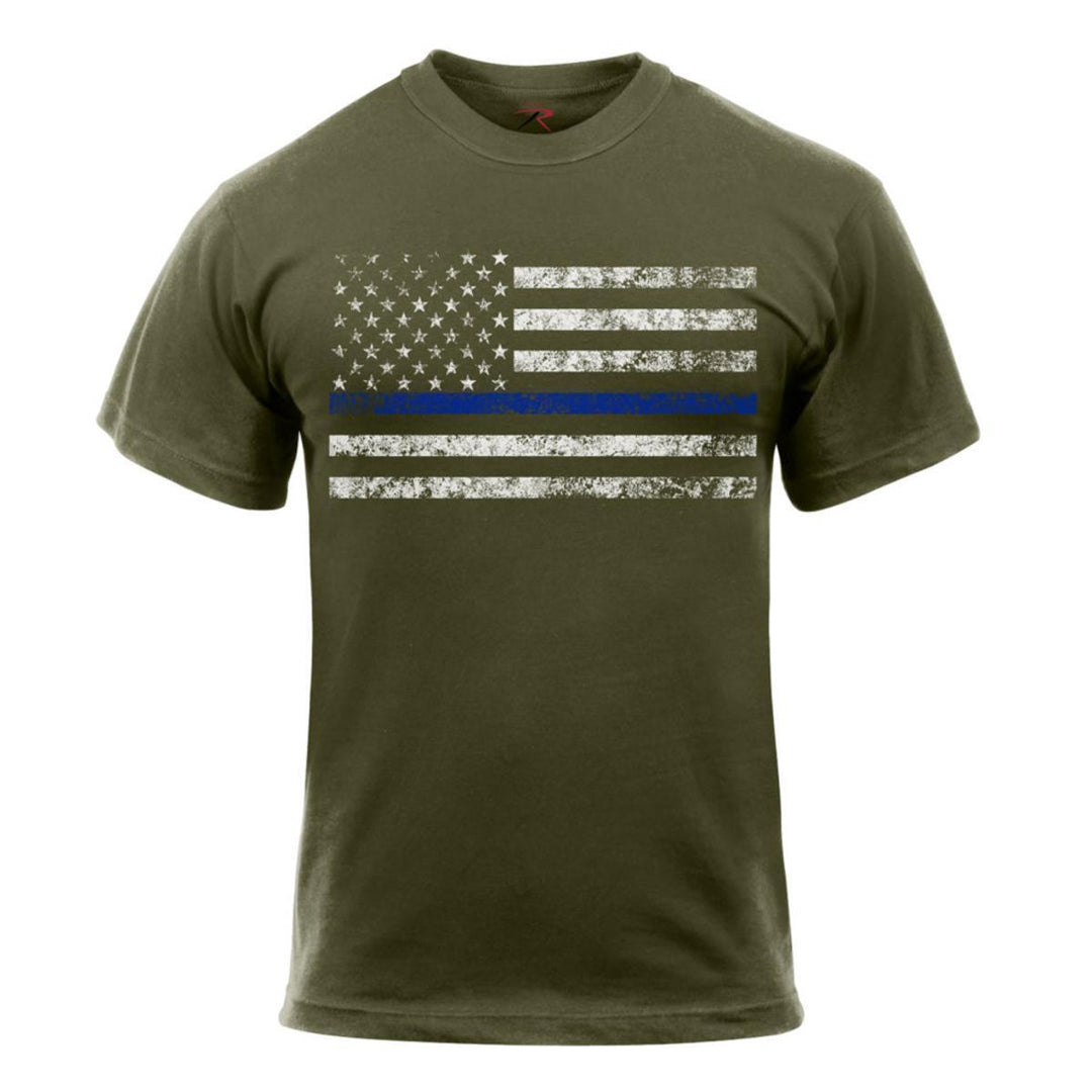 Thin Blue Line Tee Shirt | Olive