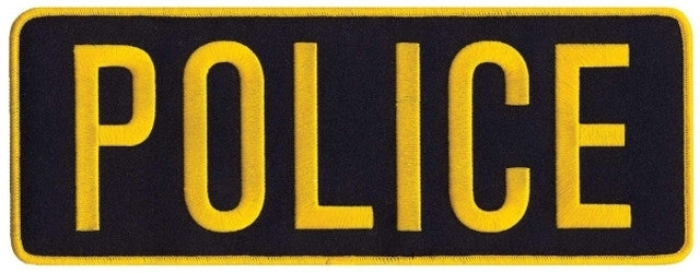 Police Backing Patch Gold/Midnight, 11X4" - Sew On Backing