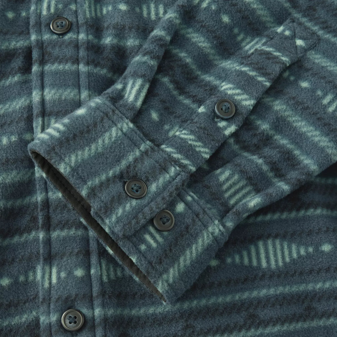 Seneca Loose Long-Sleeve Printed Shirt - Deep Smoke Blue