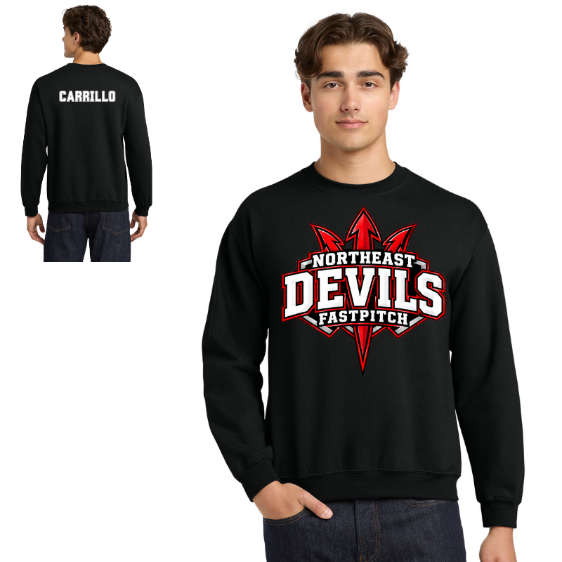 Northeast Devils Logo Crew Unisex Adult | Black