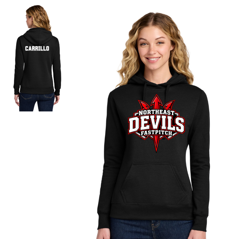 Northeast Devils Logo Hoody Ladies | Black