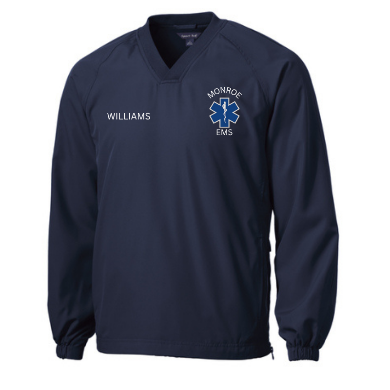 Monroe VAC V Neck Wind Shirt | Navy | Royal Blue Logo