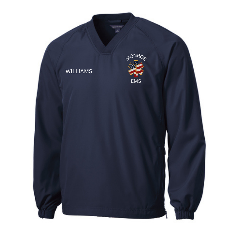 Monroe VAC V Neck Wind Shirt | Navy | USA Flag Logo