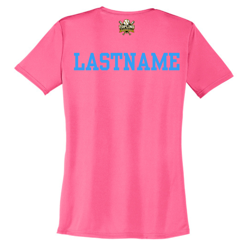 NY Marlins Ladies Cut Short Sleeve Wicking Lightweight Training Tee | Pink