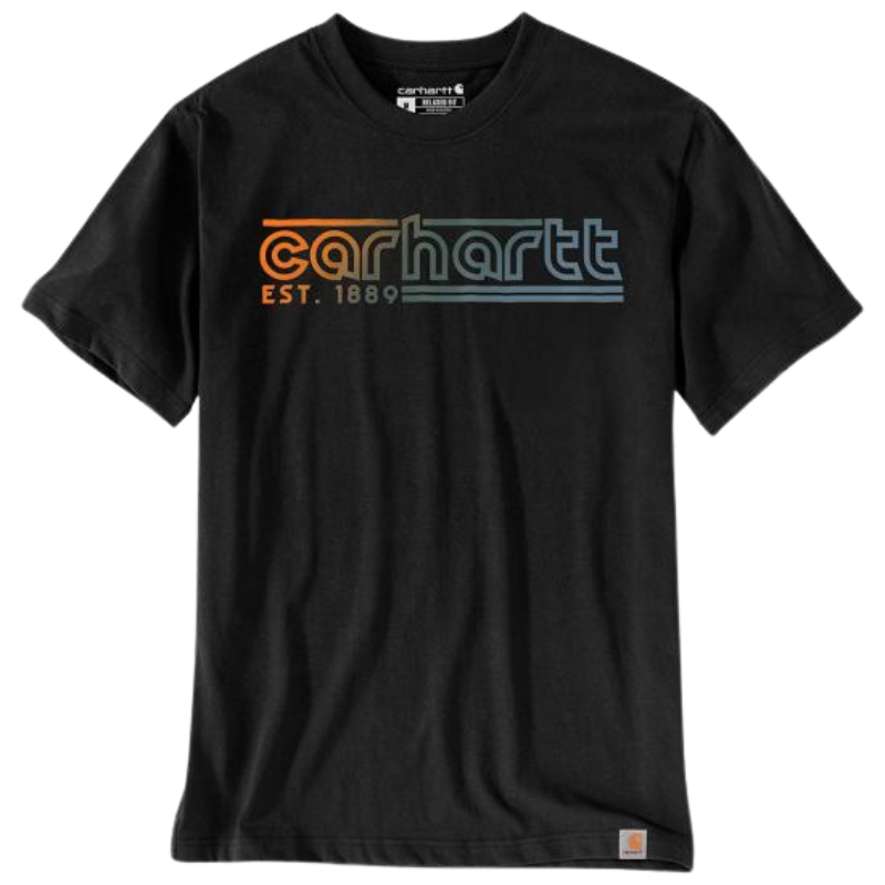 Relaxed Fit Lightweight Short-Sleeve Logo Graphic T-Shirt | Black, Oatmilk