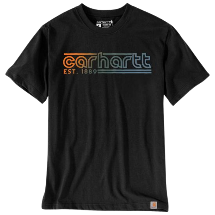Relaxed Fit Lightweight Short-Sleeve Logo Graphic T-Shirt | Black, Oatmilk