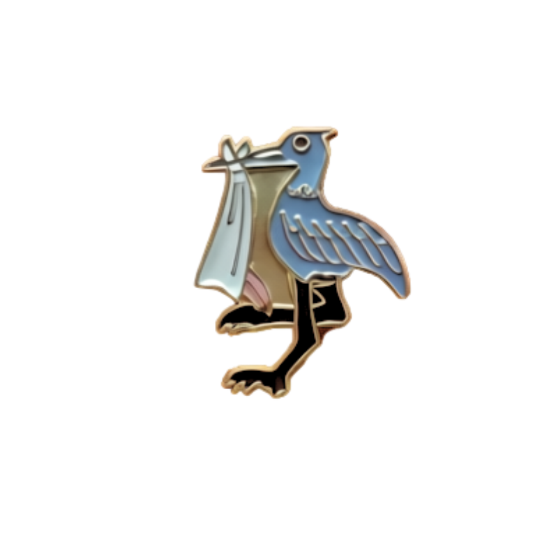 Stork Tie Tac | Blue/Gold, Pink/Gold