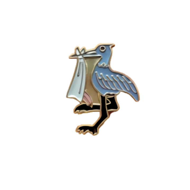 Stork Tie Tac | Blue/Gold, Pink/Gold