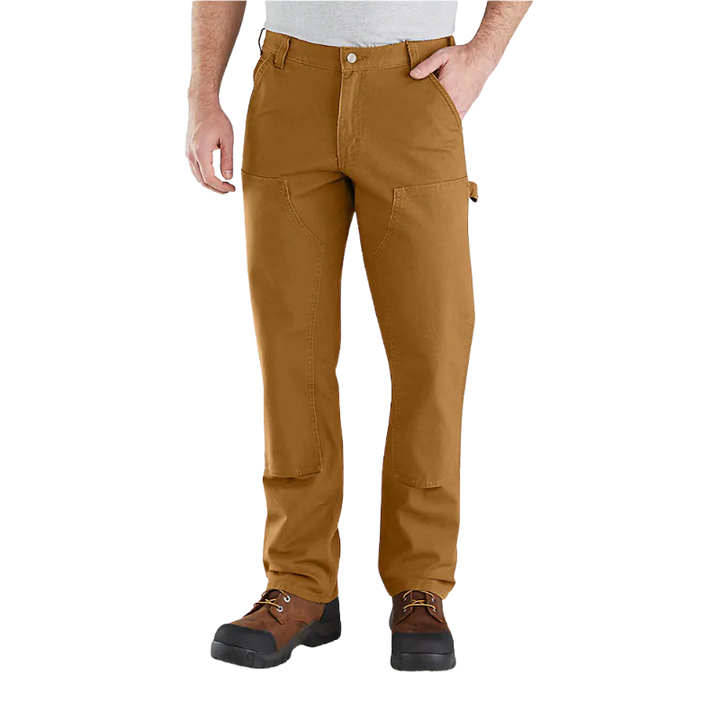Relaxed Straight Rugged Flex Duck Double-Front Dungaree Work Pants | Carhartt Brown