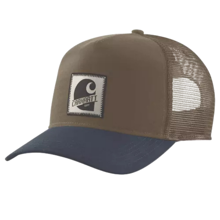 Rugged Flex Five-Panel "C" Patch Cap Snapback Hat | Burn Log / Navy