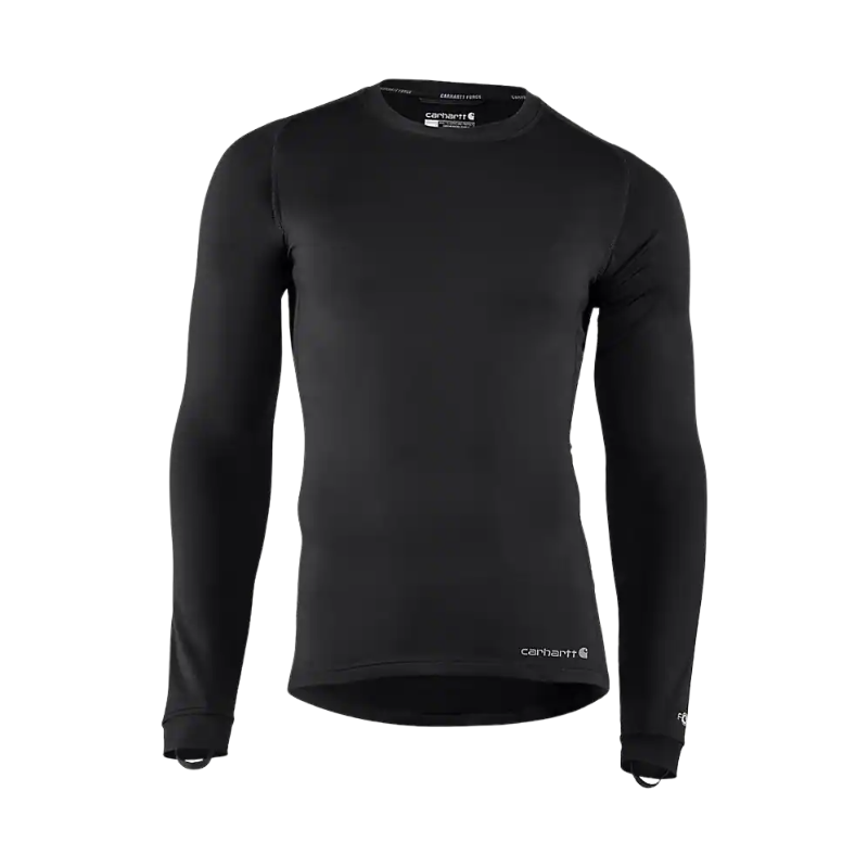 Force Heavyweight Stretch Long Sleeve Base Layer Crewneck | Black
