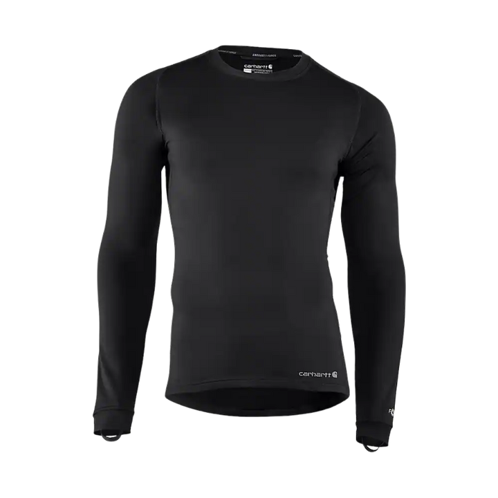 Force Heavyweight Stretch Long Sleeve Base Layer Crewneck | Black