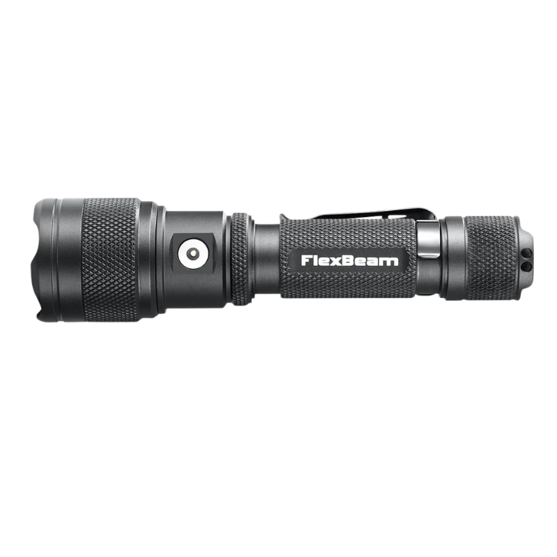 FlexBeam 1200LM Thread-Zoom Hunting Flashlight 700M Range | Black