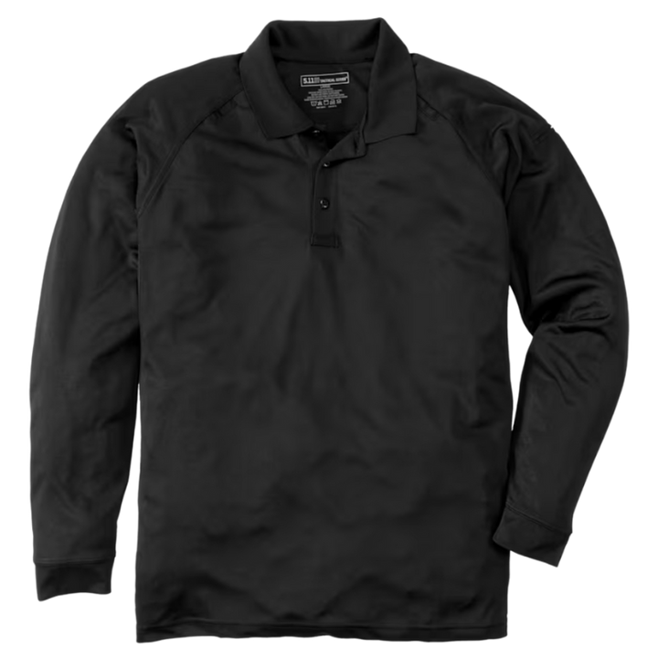 Men's Performance Long Sleeve Polo Shirt | Black