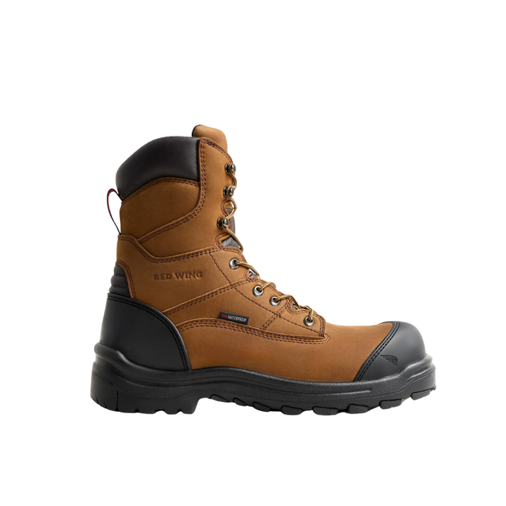 King Toe Men's 8" Waterproof CSA Safety Toe Boot | Brown/Black