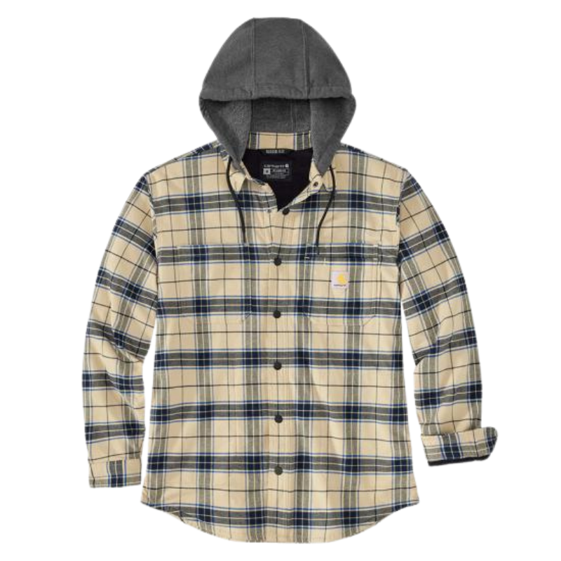 Rugged Flex Relaxed Fit Flannel Fleece Lined Hooded Shirt Jac | Oatmilk