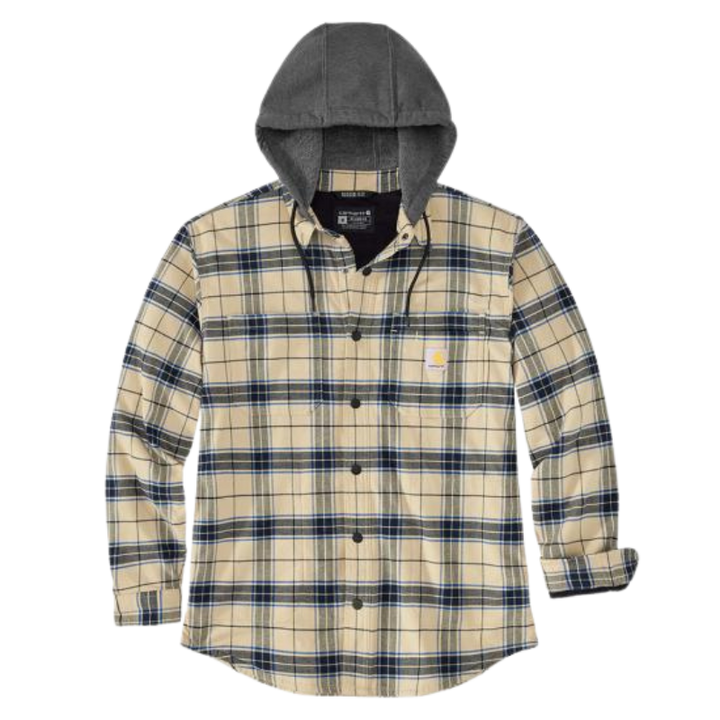 Rugged Flex Relaxed Fit Flannel Fleece Lined Hooded Shirt Jac | Oatmilk