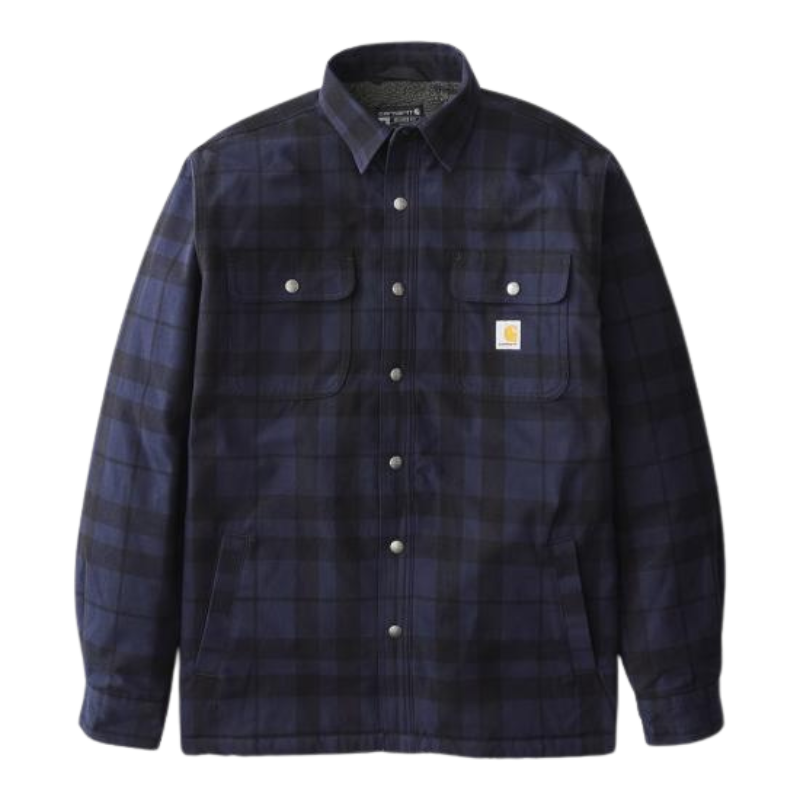 Relaxed Fit Flannel Sherpa-Lined Shirt Jac | Navy