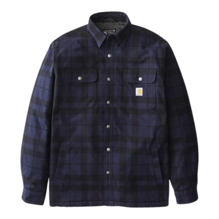 Relaxed Fit Flannel Sherpa-Lined Shirt Jac | Navy