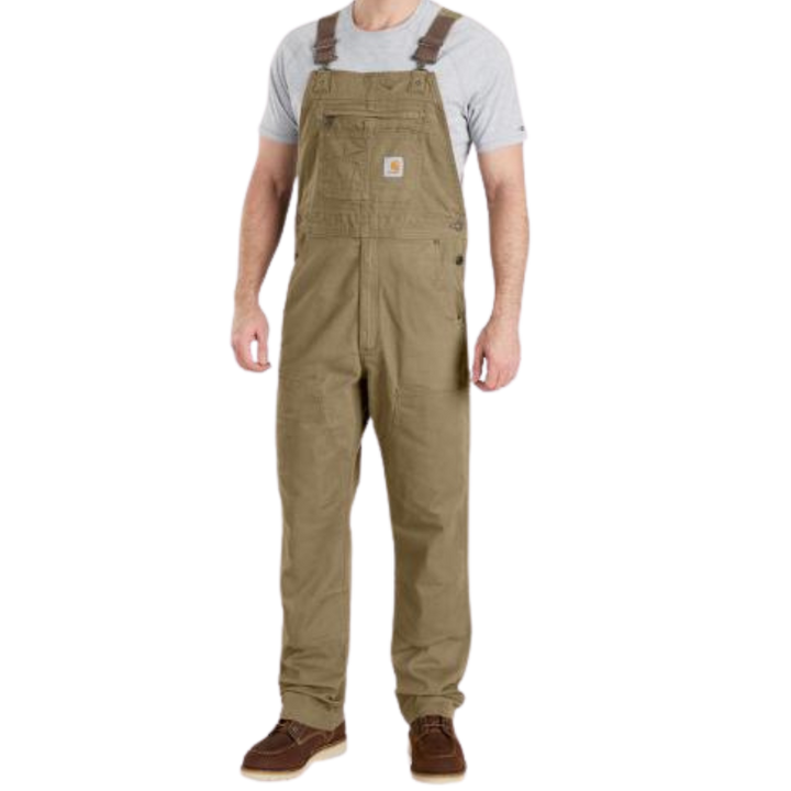 Rugged Flex Relaxed Fit Canvas Bib Overall | Dark Khaki