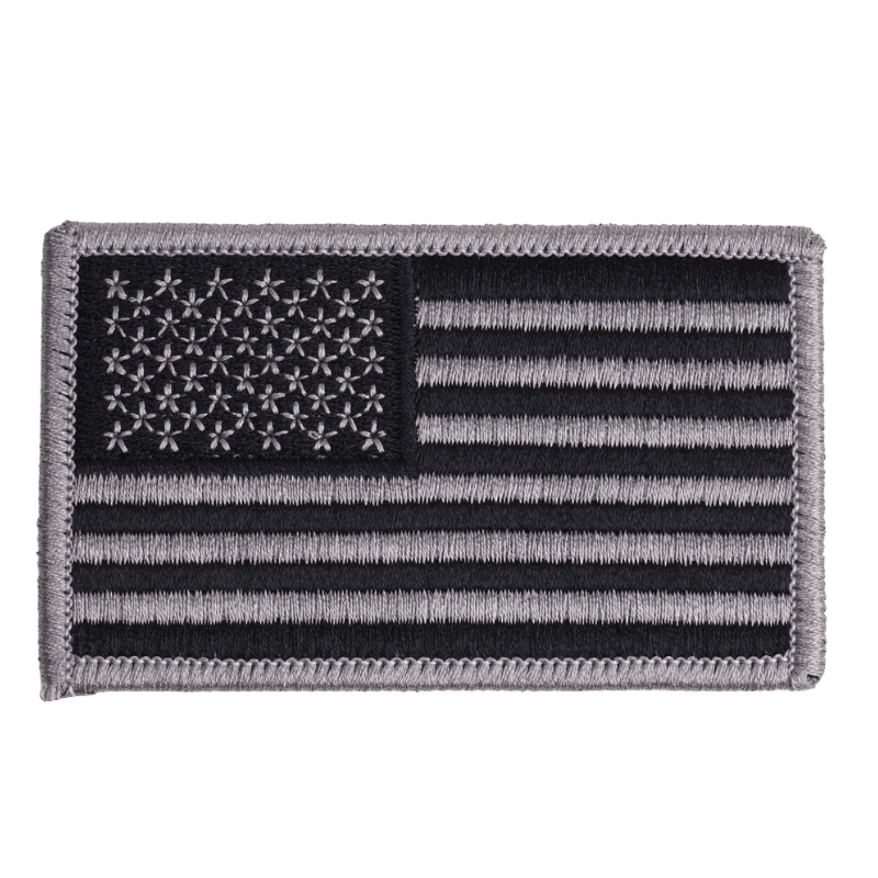U.S Flag Patch | Silver / Black