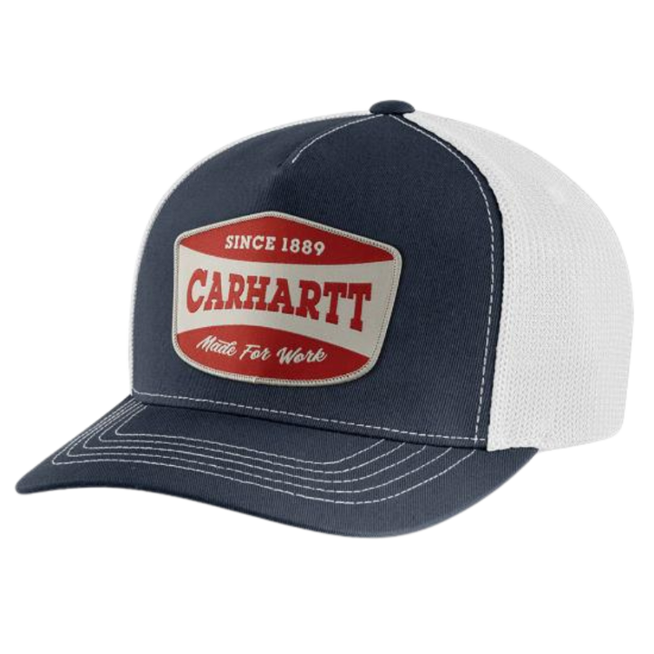 Canvas Mesh-Back Patch Cap | Navy