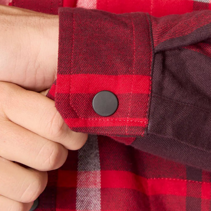 Rugged Flex Relaxed Fit Flannel Fleece Lined Hooded Shirt Jac | Industry Red