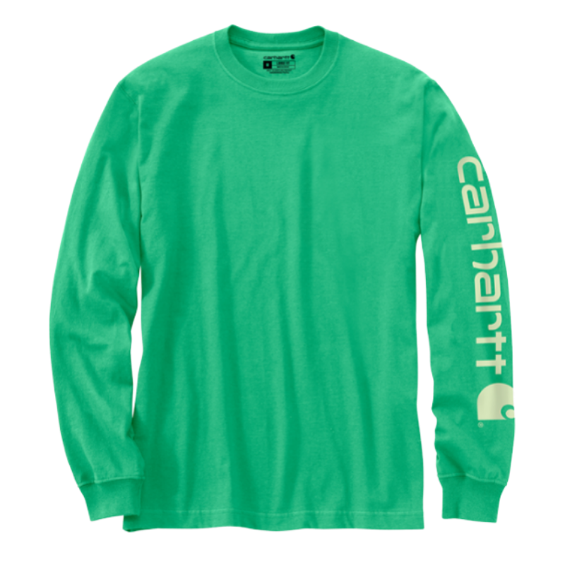 Carhartt Long Sleeve Graphic Logo T-Shirt | Malachite