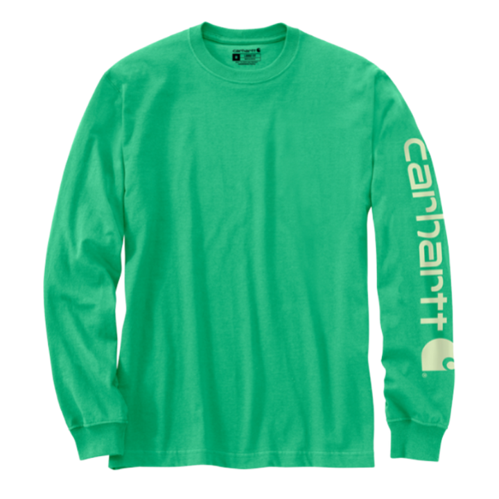 Carhartt Long Sleeve Graphic Logo T-Shirt | Malachite