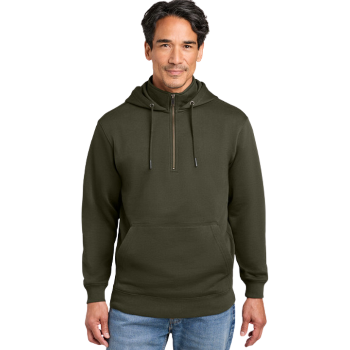 Tough Fleece 1/4-Zip Hoodie | Tundra Green, Bright Yellow
