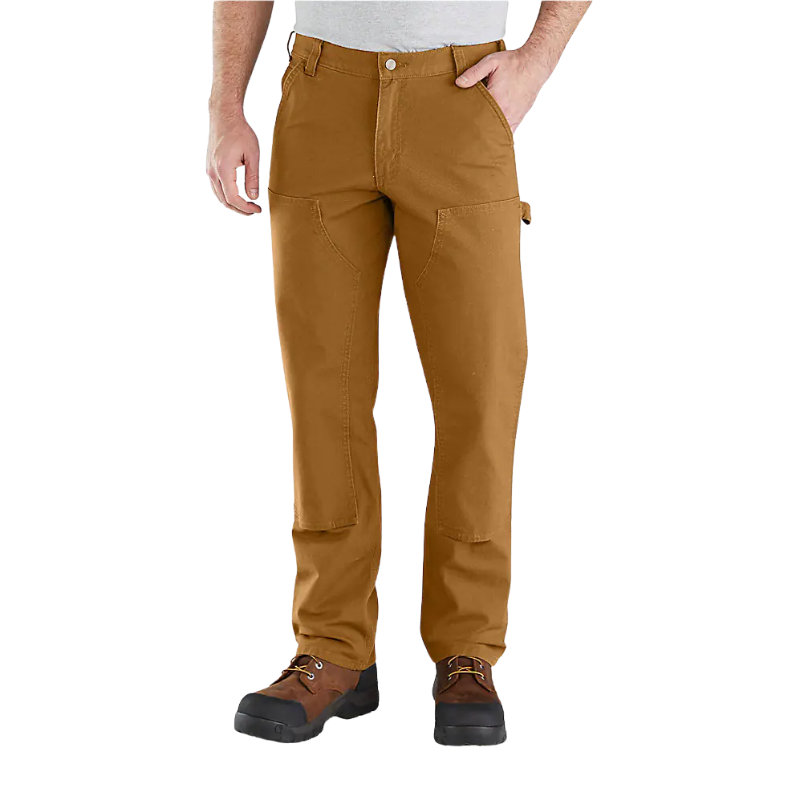 Relaxed Straight Rugged Flex Duck Double-Front Dungaree Work Pants | Carhartt Brown