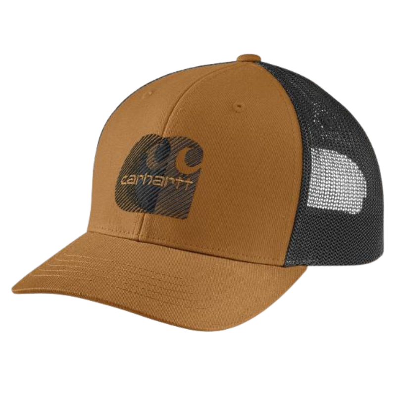 Canvas Mesh-Back Logo Embroidered Cap | Carhartt Brown, Dusty Olive, Navy