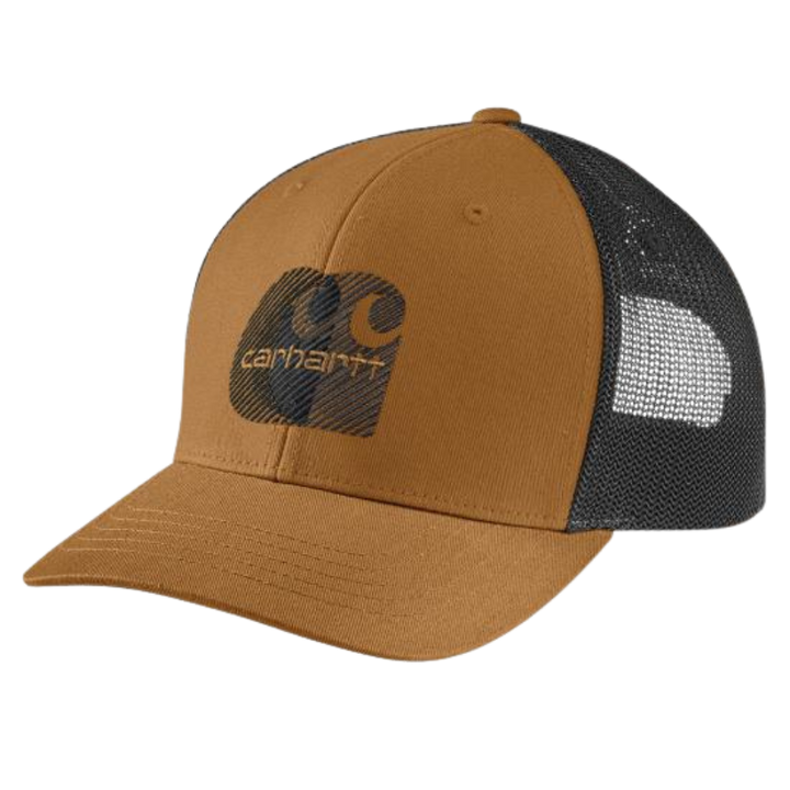 Canvas Mesh-Back Logo Embroidered Cap | Carhartt Brown, Dusty Olive, Navy