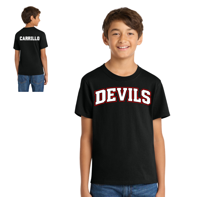 Northeast Devils Words SS Tee Unisex Adult &amp; Youth | Black