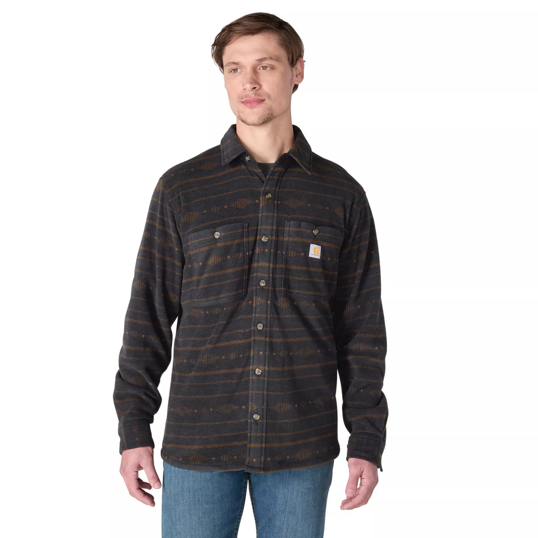 Seneca Loose Long-Sleeve Printed Shirt - Carbon Heather