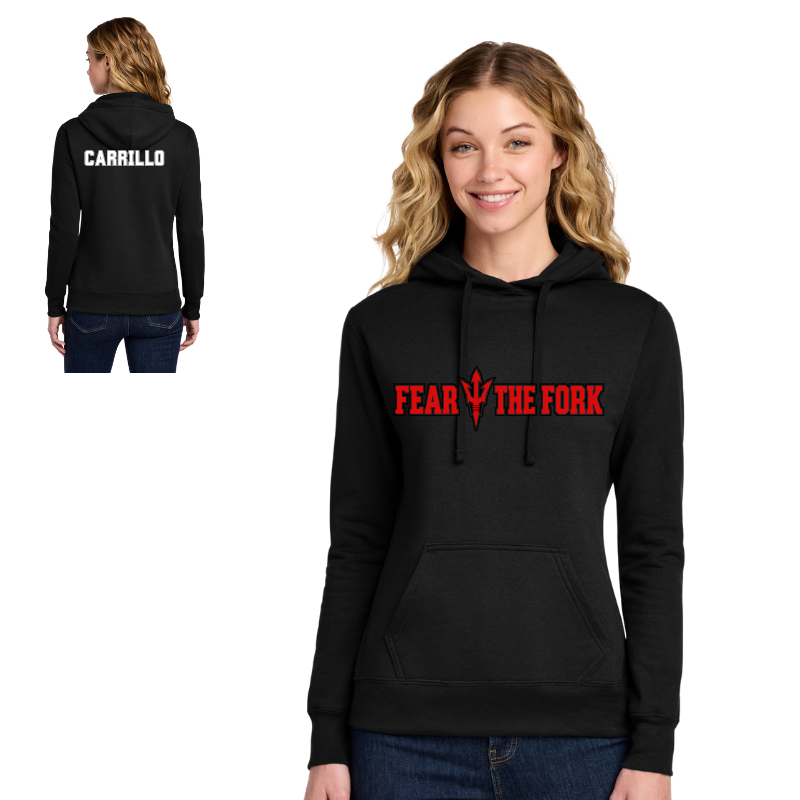 Fear the Fork Front Logo Hoody Ladies | Black